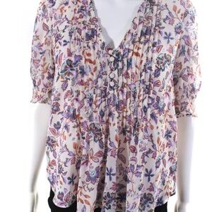 Gently worn 1 State pink tuck v-neck top